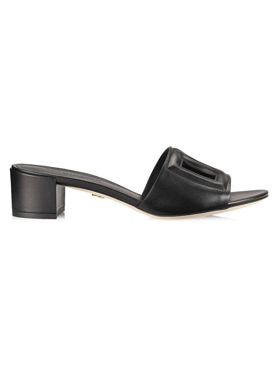 Dolce & Gabbana Womens Block Heel Slide Sandals Product Image