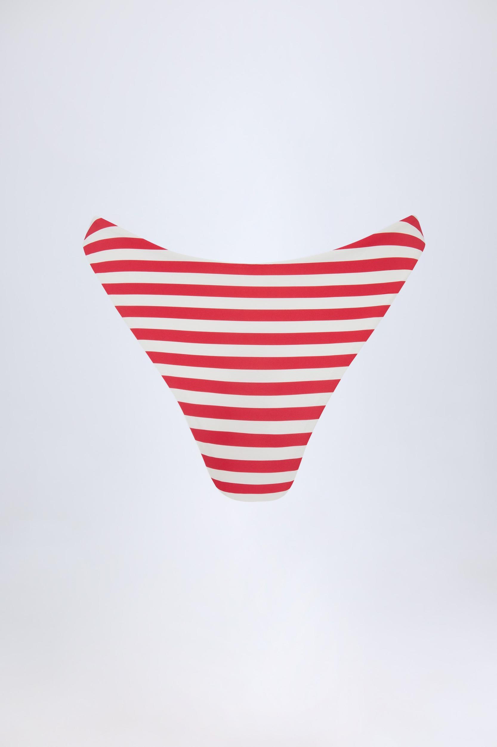 Cheeky Bikini Bottoms in Cherry Red Stripe Product Image