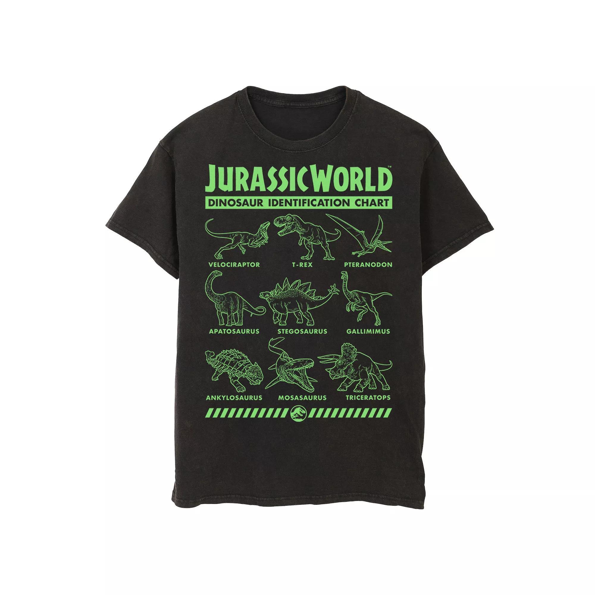 Men's Jurassic World Two Dino Gradient ID Chart Tee, Size: XXL, Black Product Image