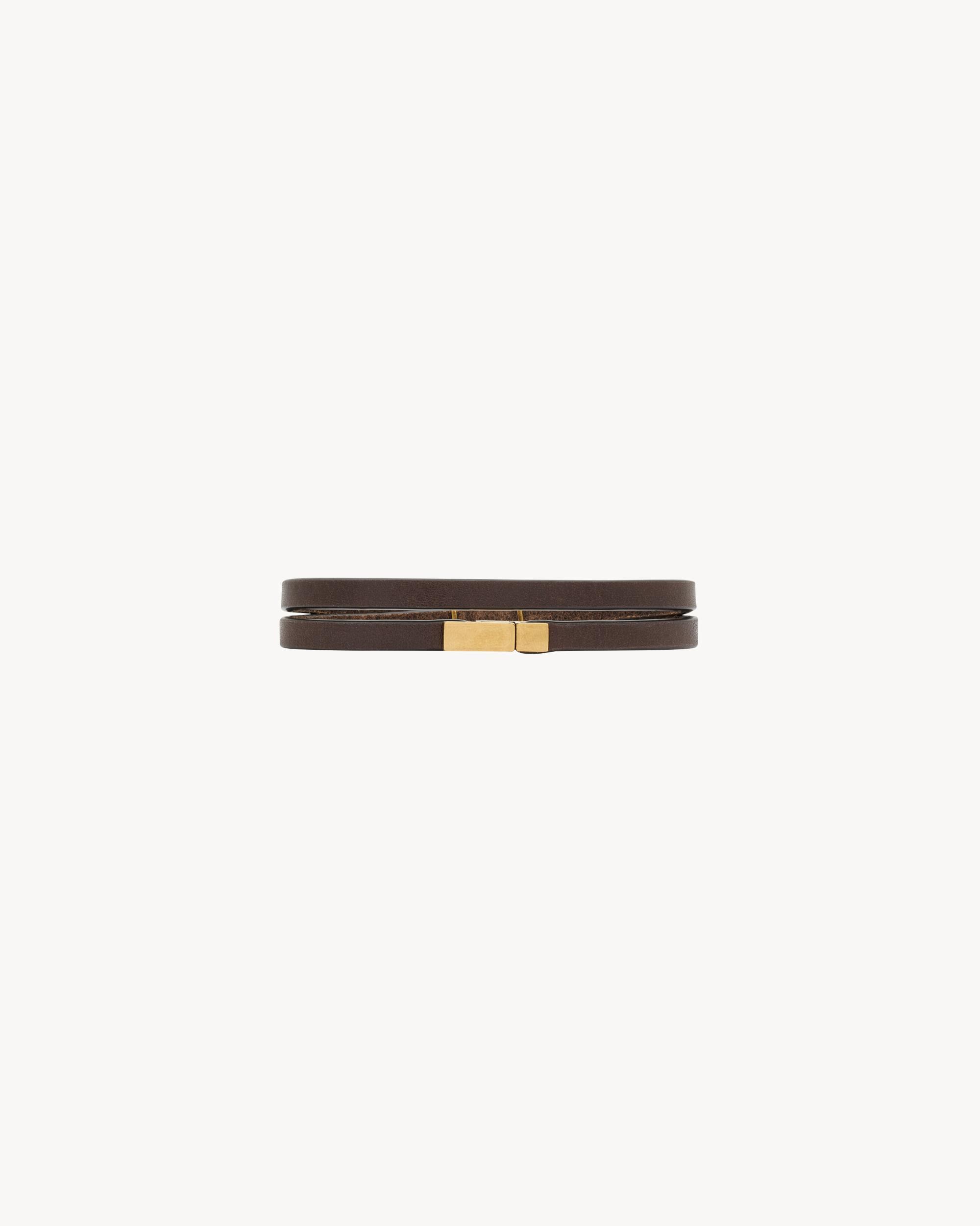 CASSANDRE double-wrap bracelet in leather Product Image