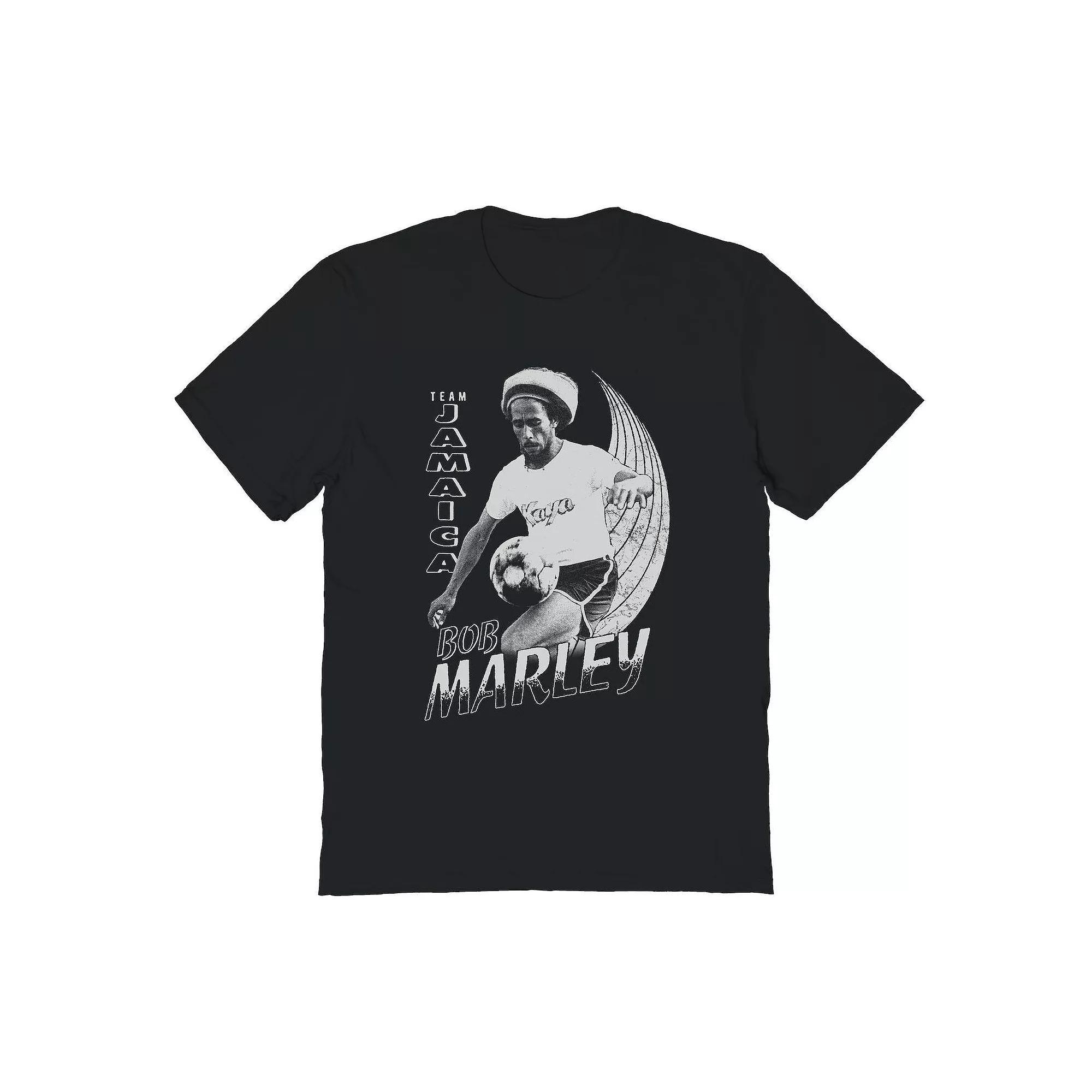 Men's Bob Marley Team Jamaica Soccer Graphic Tee, Size: Medium, Black Product Image