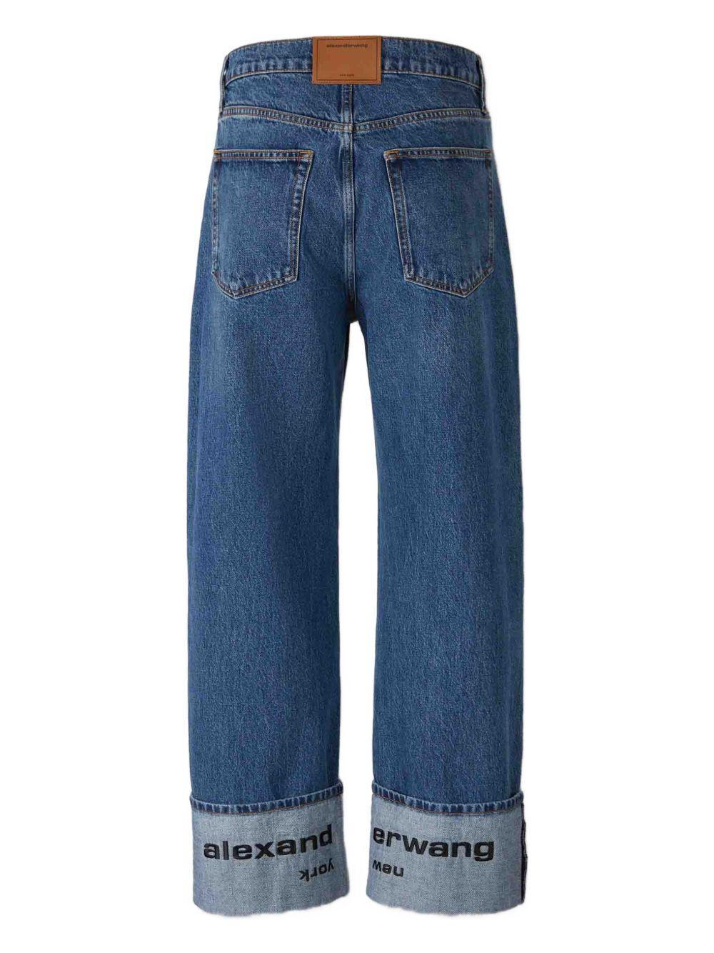 cuffed logo-detail jeans Product Image