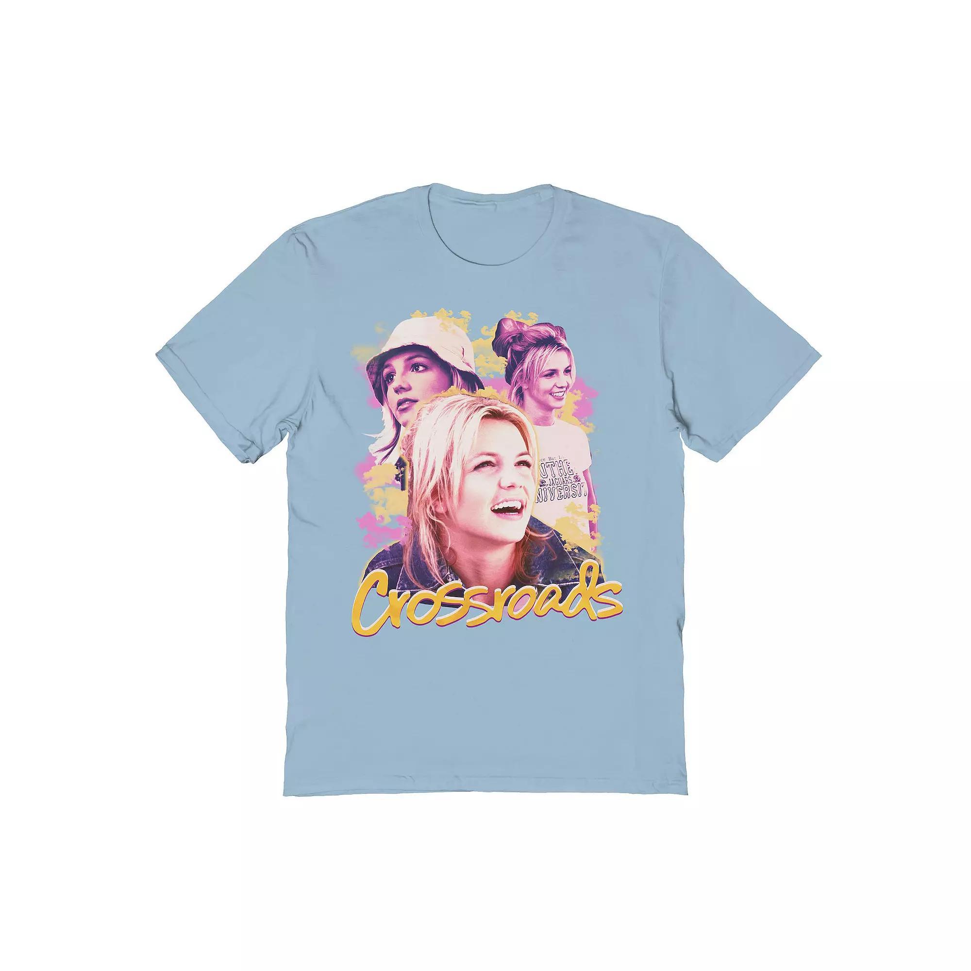 Men's Britney Spears Crossroads Collage Graphic Tee, Size: Large, Light Blue Product Image