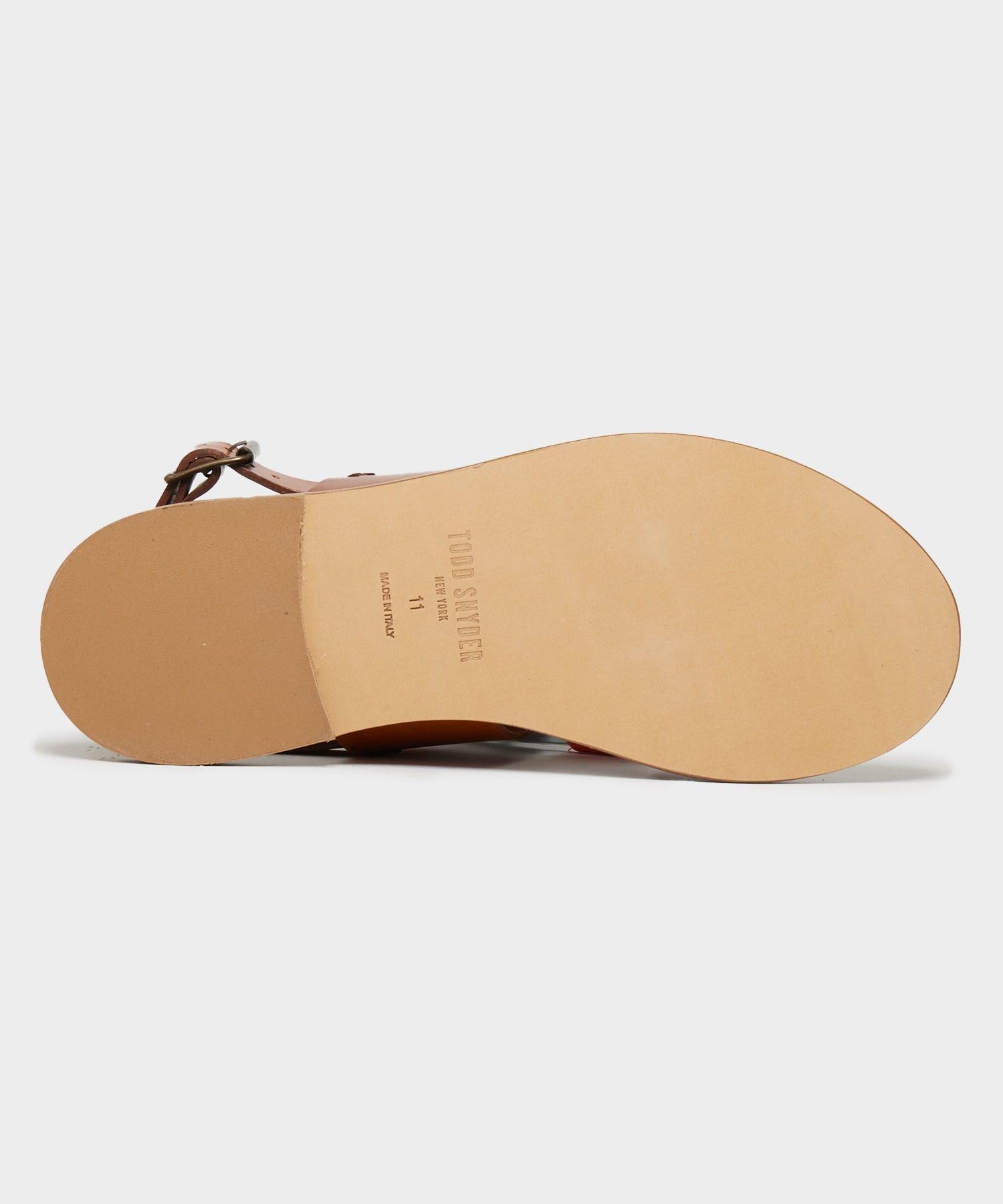 Tuscan Leather Double Strap Sandal in Warm Cognac Product Image