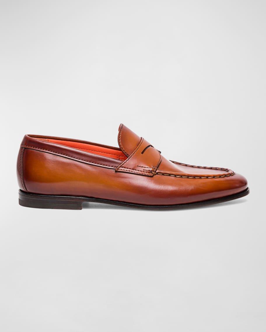 Mens Door Leather Penny Loafers Product Image