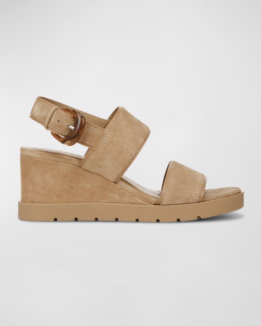 Roma Suede Wedge Slingback Sandals Product Image