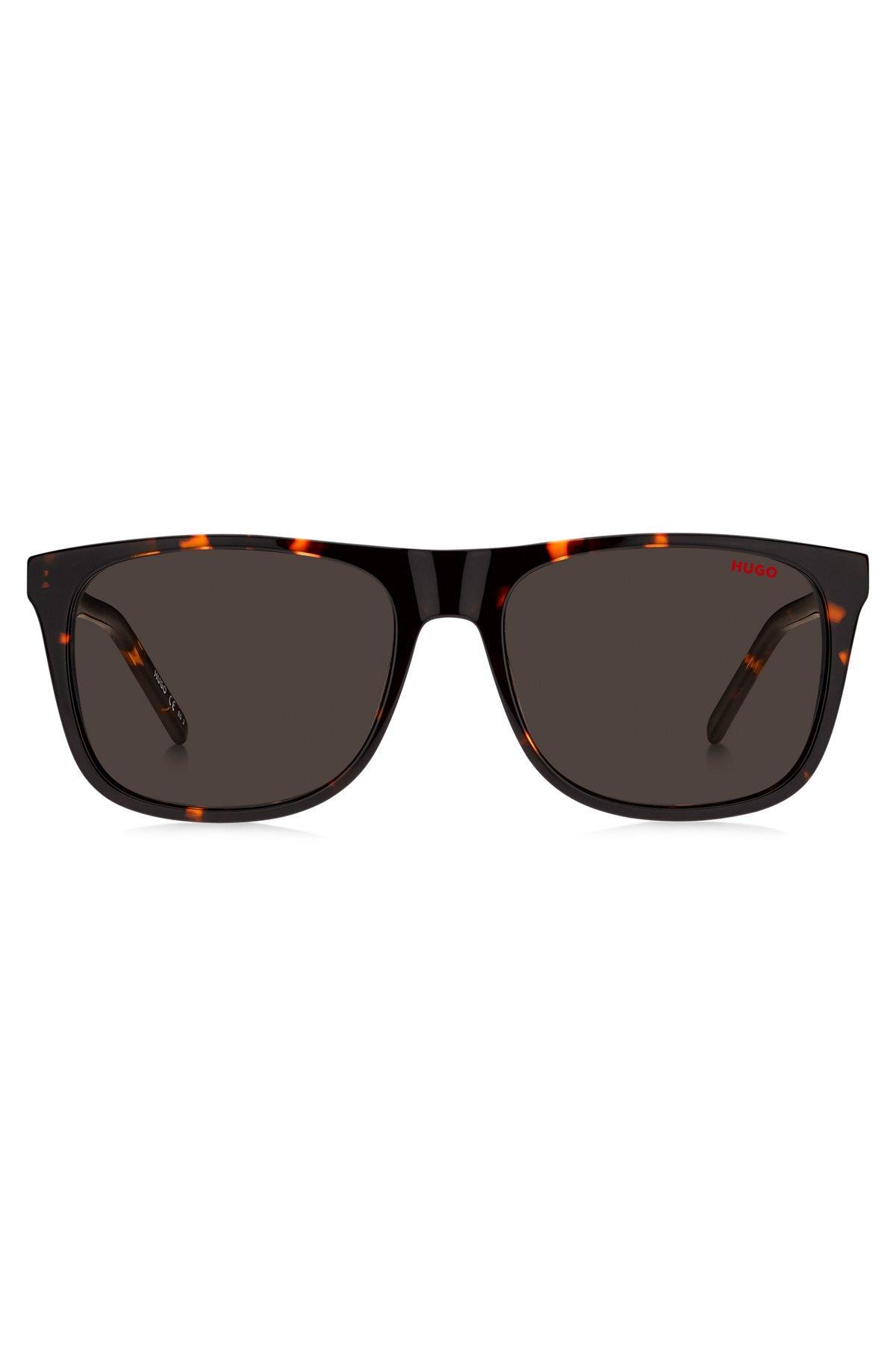 Havana-acetate sunglasses with rubber logo Product Image