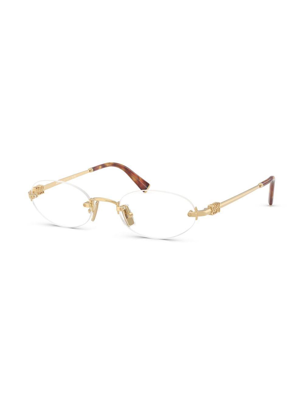 logo-plaque round-frame glasses Product Image