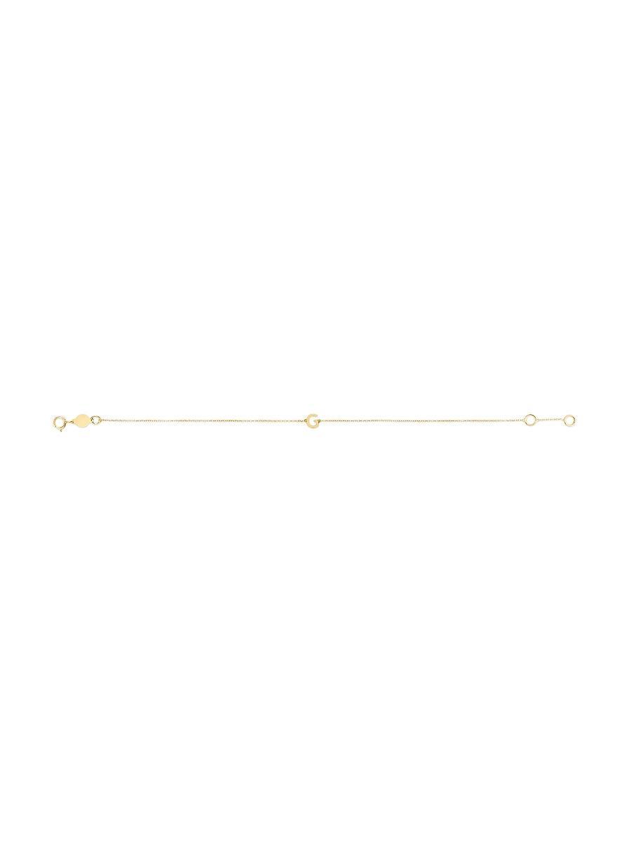 Womens 14K Yellow Gold Initial Charm Bracelet Product Image