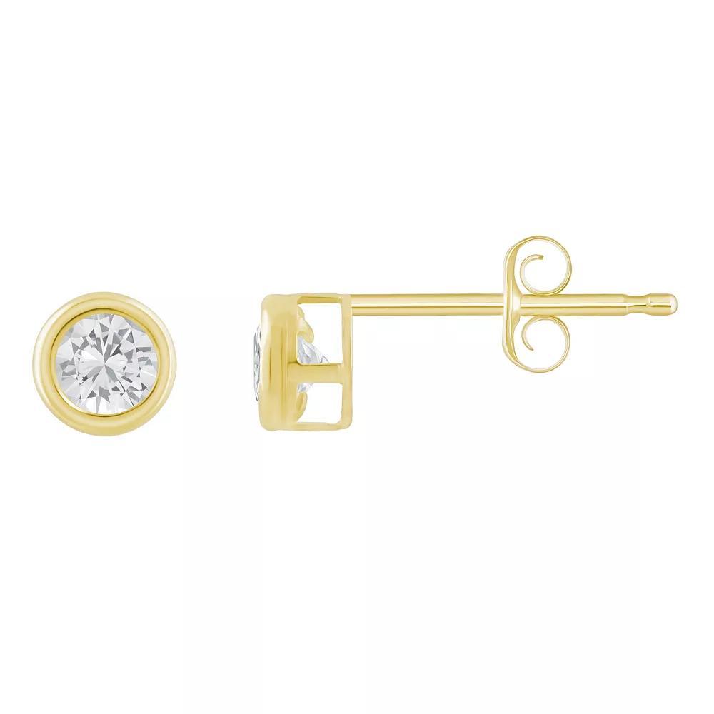Celebration Gems 10k White Gold 3 mm Round Gemstone Stud Earrings, Women's, White Topaz Product Image