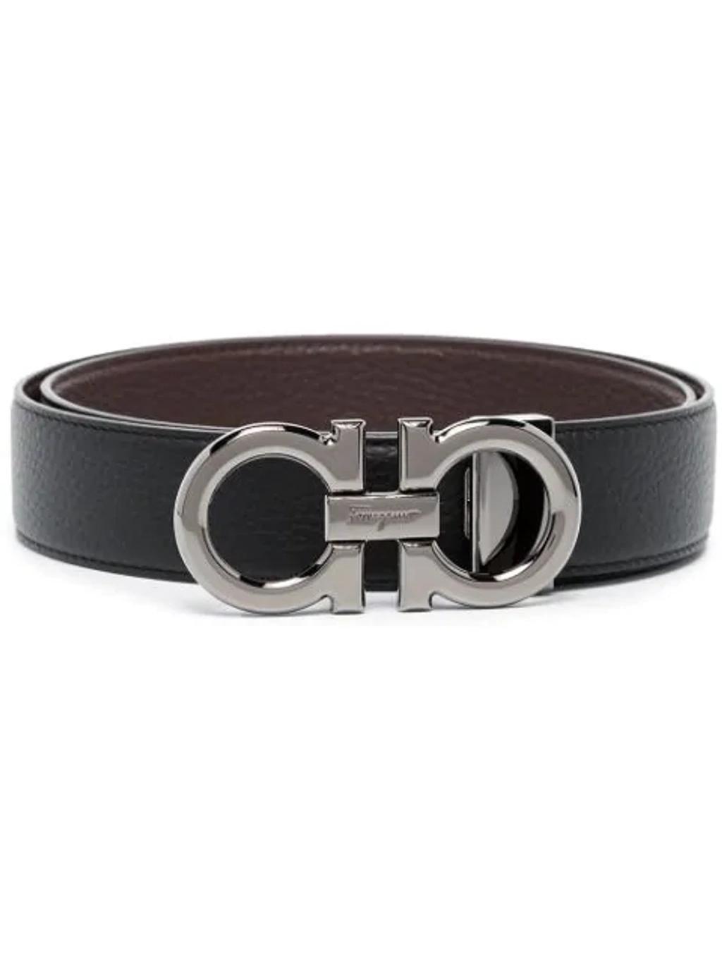 FERRAGAMO Gancini Reversible Buckle Belt In Black Product Image