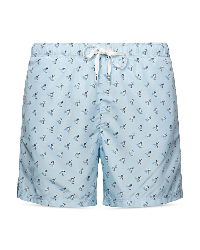 Mens Palm Tree-Print Swim Trunks Product Image