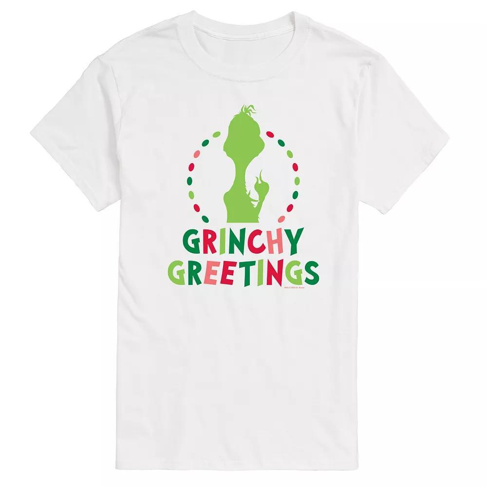 Mens Dr. Seuss The Grinch Grinchy Greetings Graphic Tee Blue Product Image