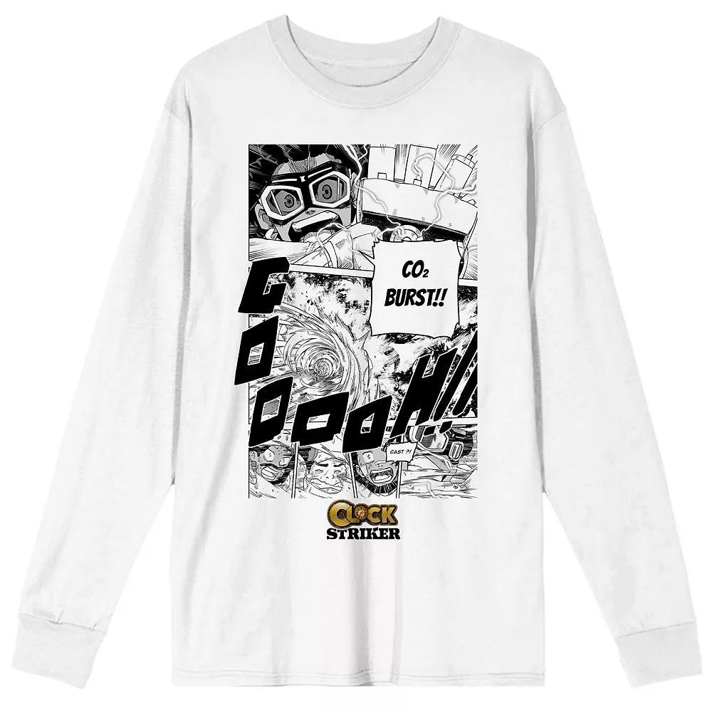 Men's Clock Striker Manga Page CO2 Long Sleeve, Size: Small, White Product Image