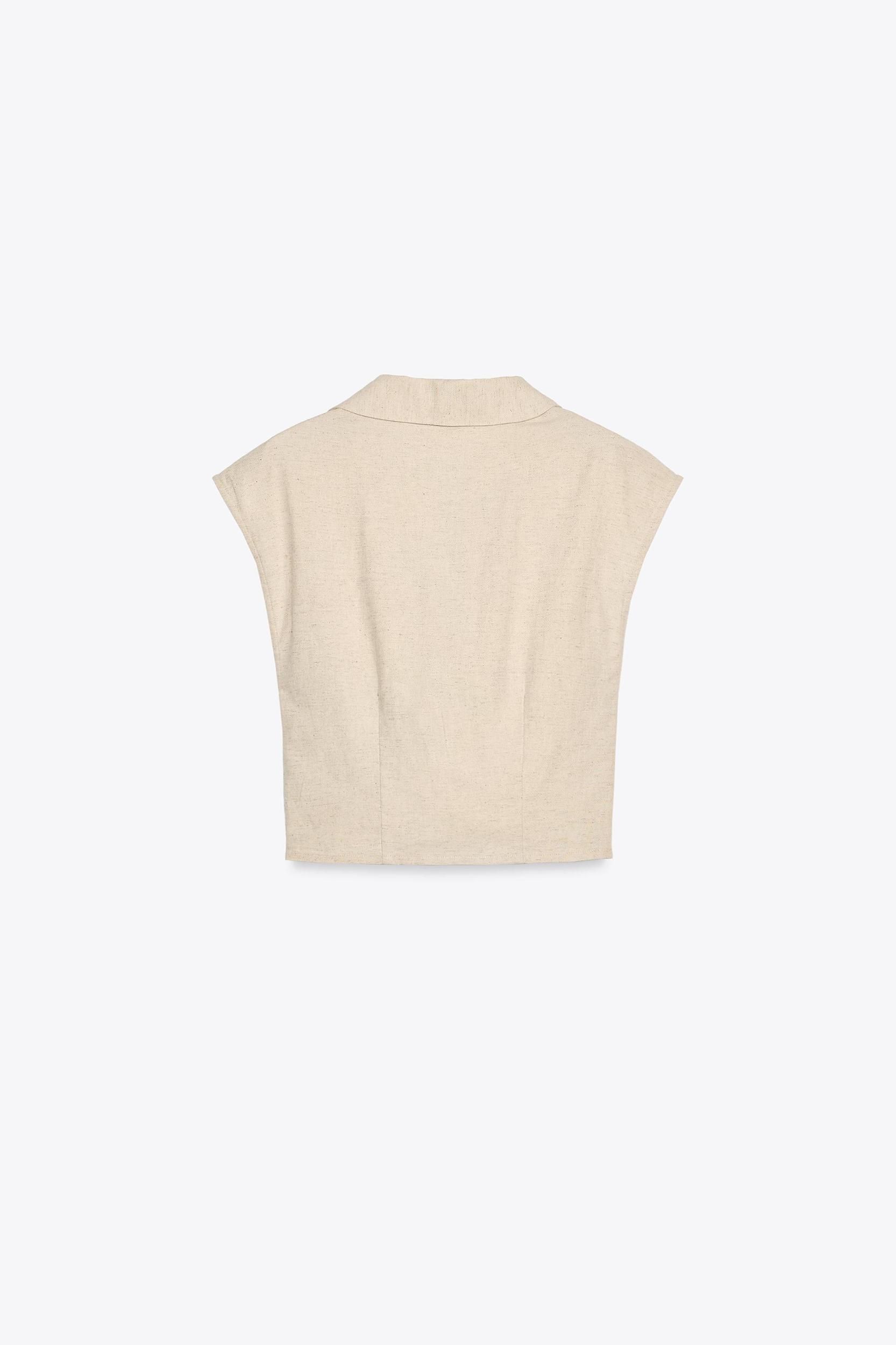 PLEATED LINEN TOP Product Image