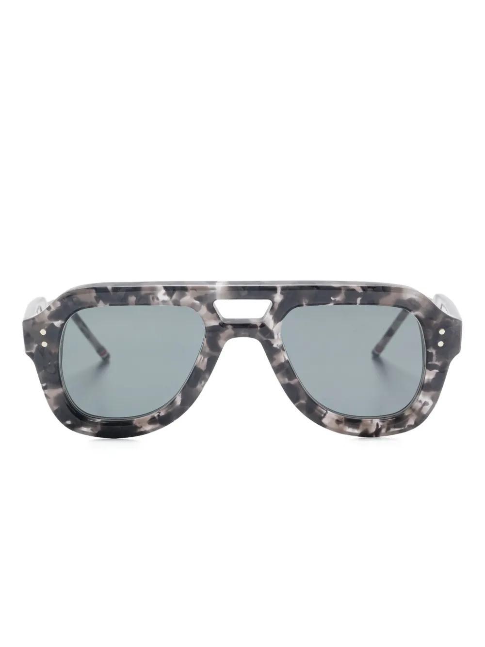 THOM BROWNE Pilot-frame Sunglasses In Grey Product Image