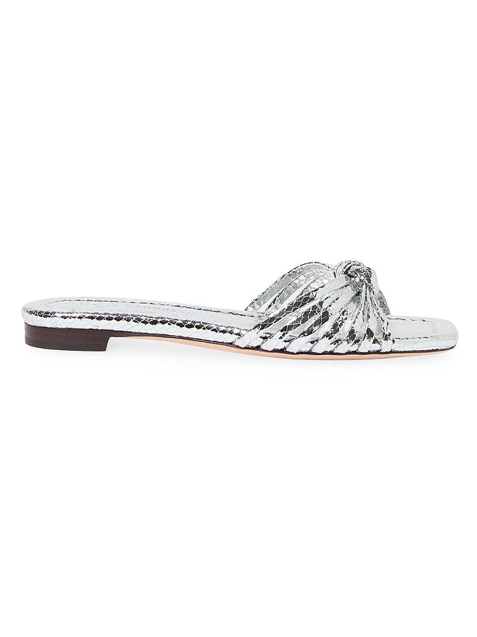 Izzie Leather Knot Flat Sandals Product Image