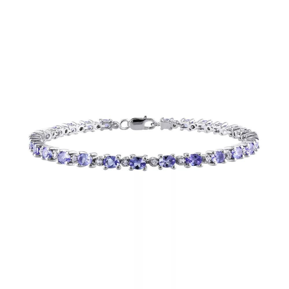 Tanzanite & White Topaz Sterling Silver Bracelet, Women's, Size: 7", Purple Product Image