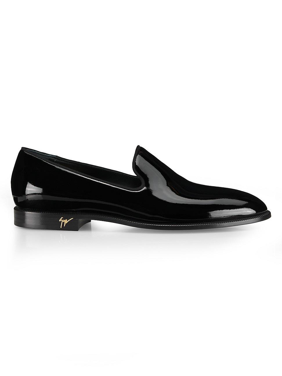 Mens Heel-Logo Patent Leather Loafers Product Image