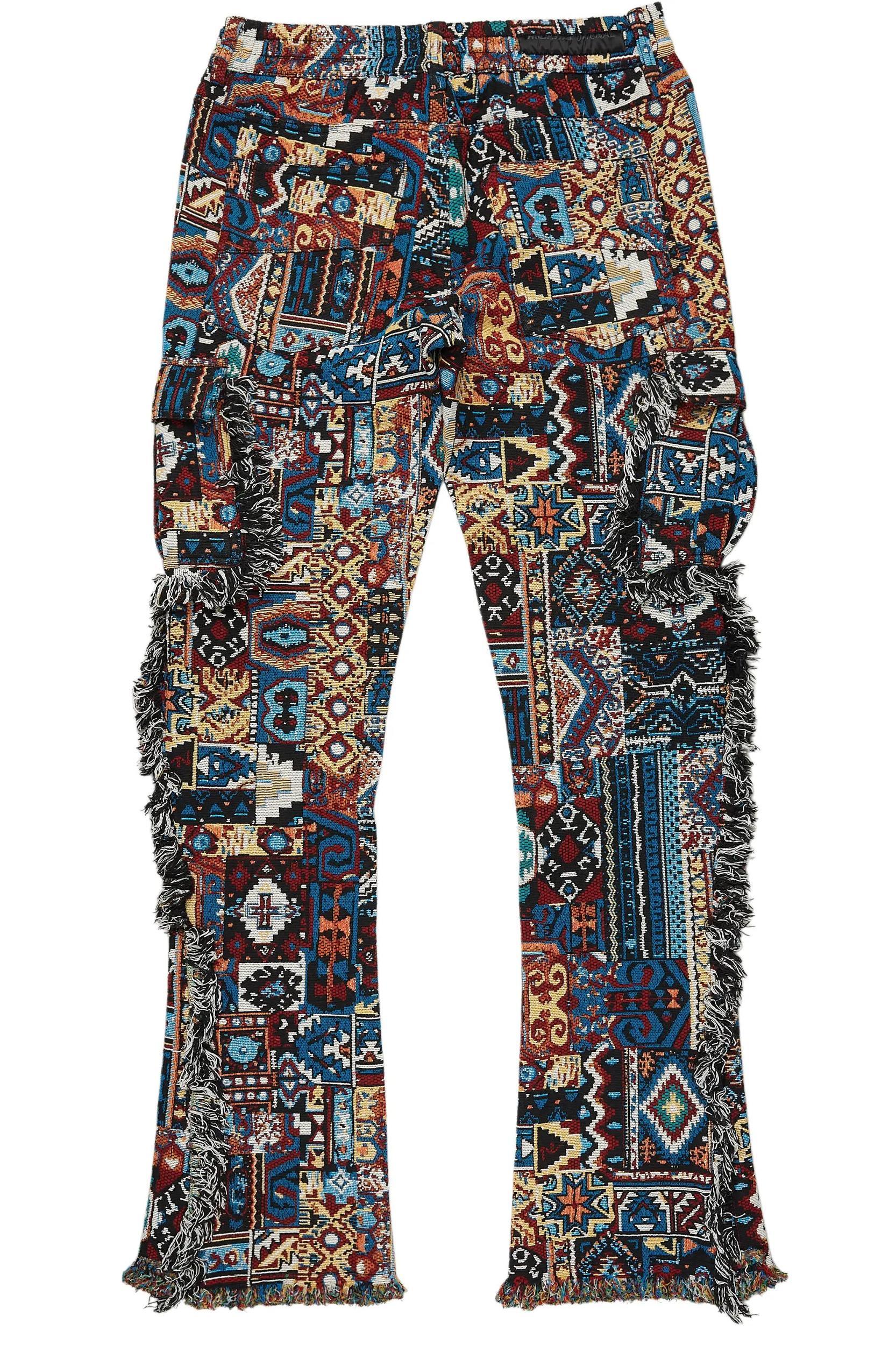 Ayami Blue Slim Tapestry Flare Jean Male Product Image
