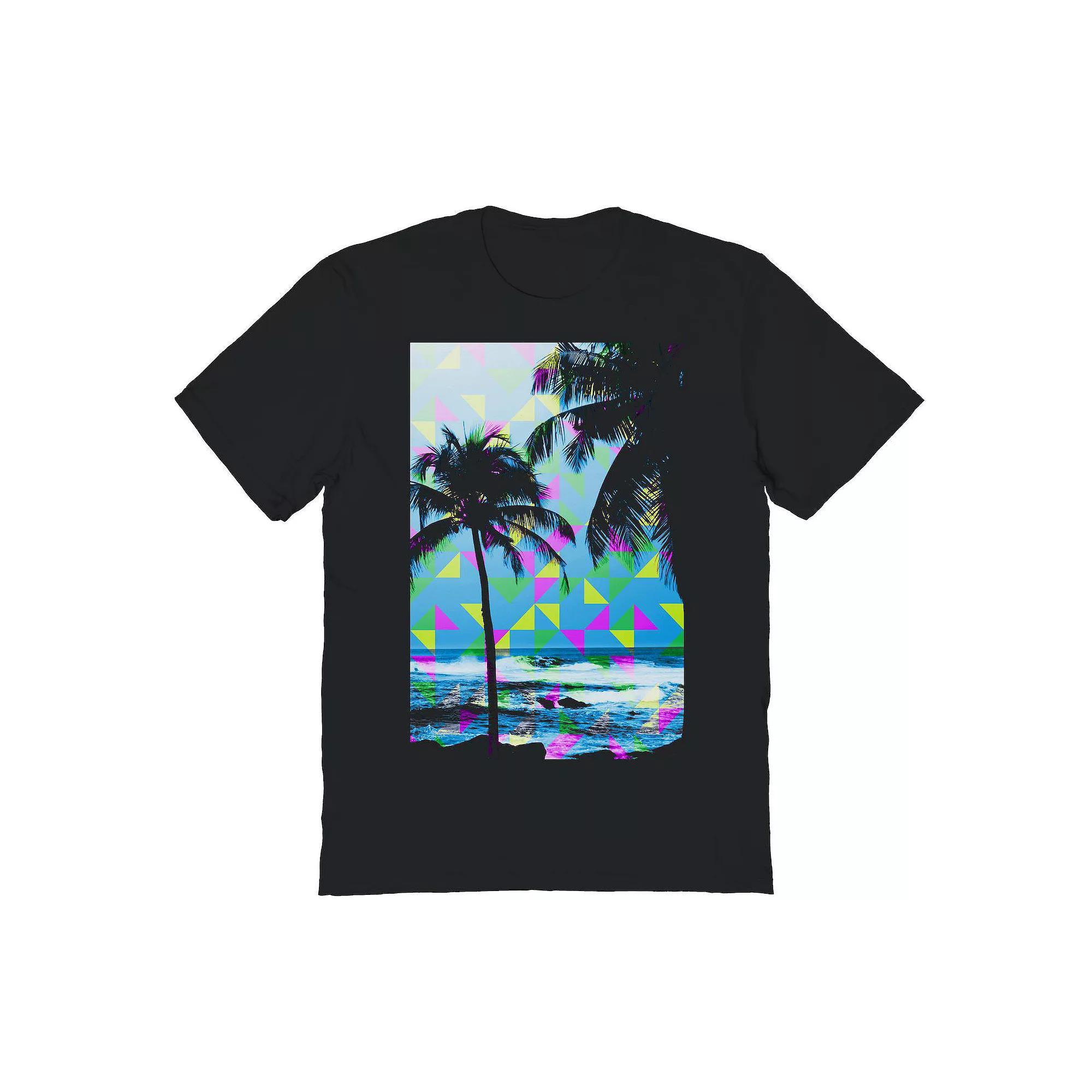 Men's COLAB89 by Threadless Triangle Palm Graphic Tee, Size: XXL, Black Product Image