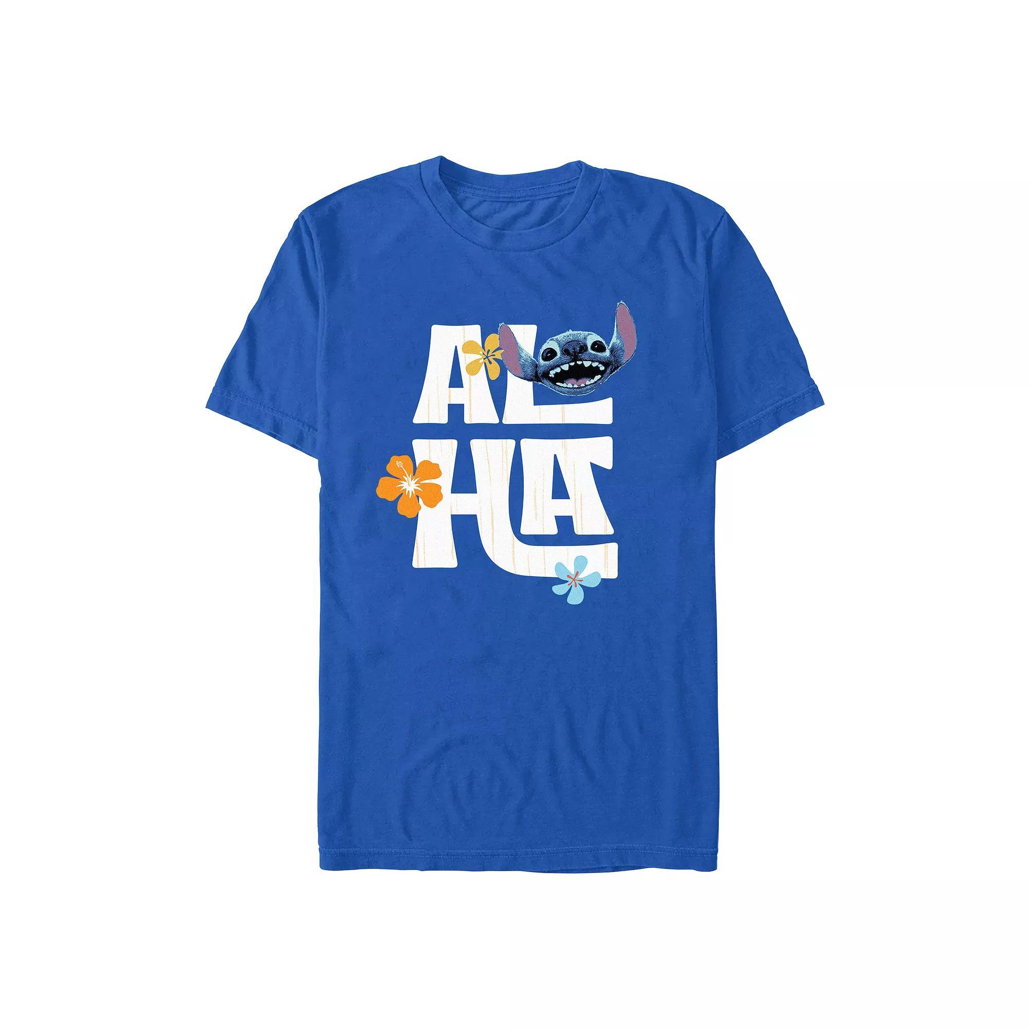 Disney's Lilo & Stitch Aloha Stack Men's Graphic Tee, Size: Large, Royal Product Image