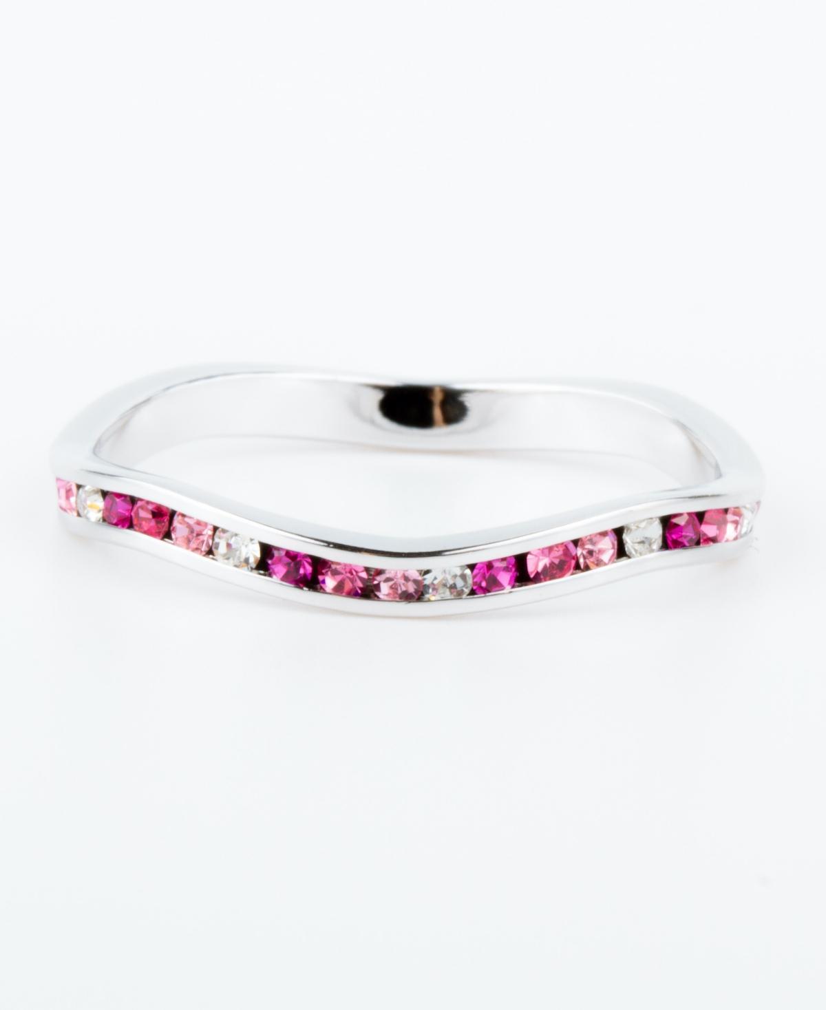 Traditions Jewelry Company Multicolor Crystal Wave Ring, Womens Pink Team Product Image
