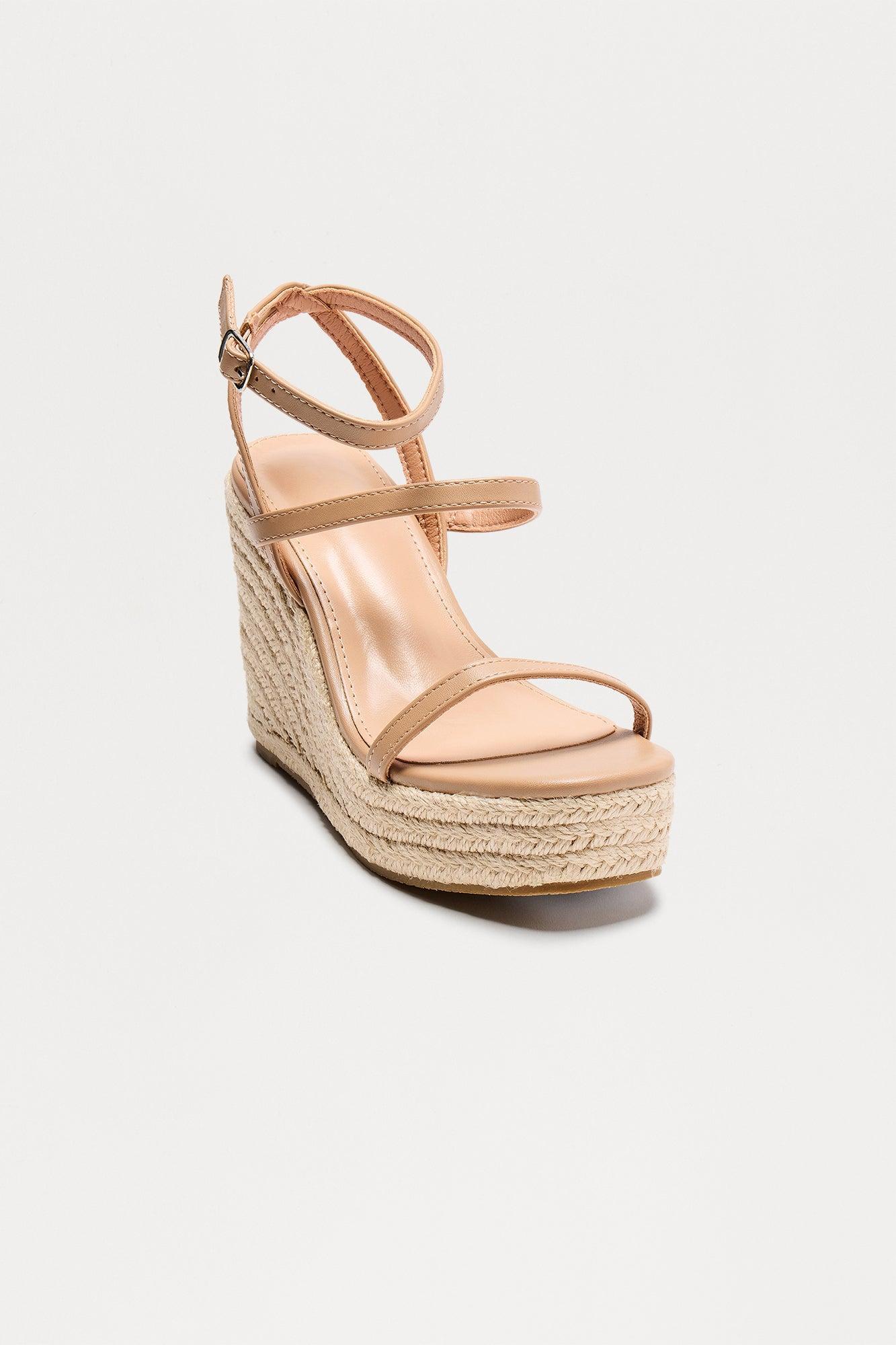 Sophina Jute Platform Wedges - Nude Product Image