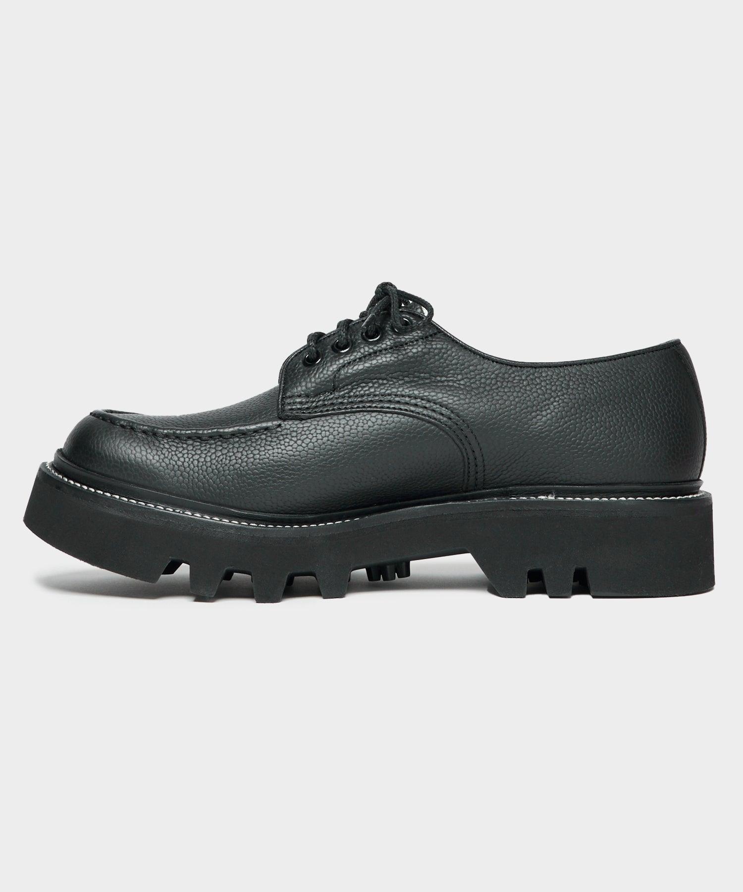 Todd Snyder x Tricker's Heath Derby Shoes in Black Scotch Grain Leather Product Image