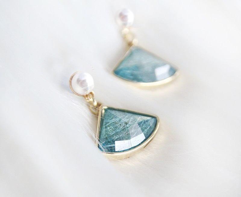 Triangle Faux Pearl Drop Earring Product Image