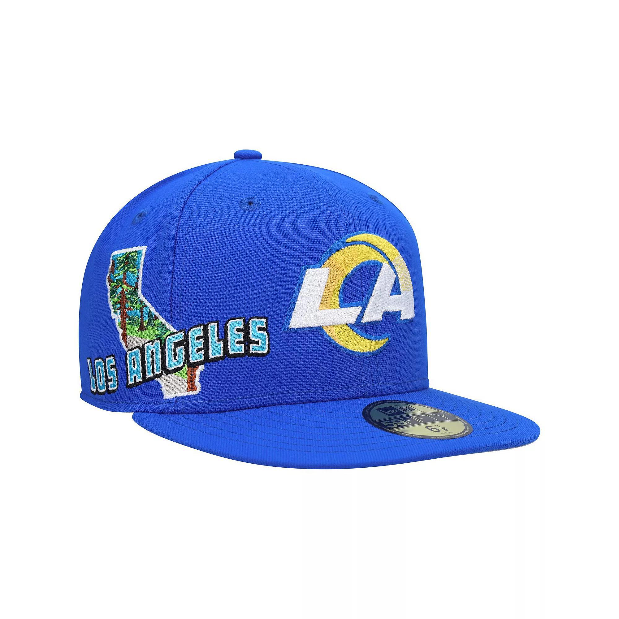 Men's New Era Royal Los Angeles Rams Stateview 59FIFTY Fitted Hat, Size: 7 5/8, Blue Product Image