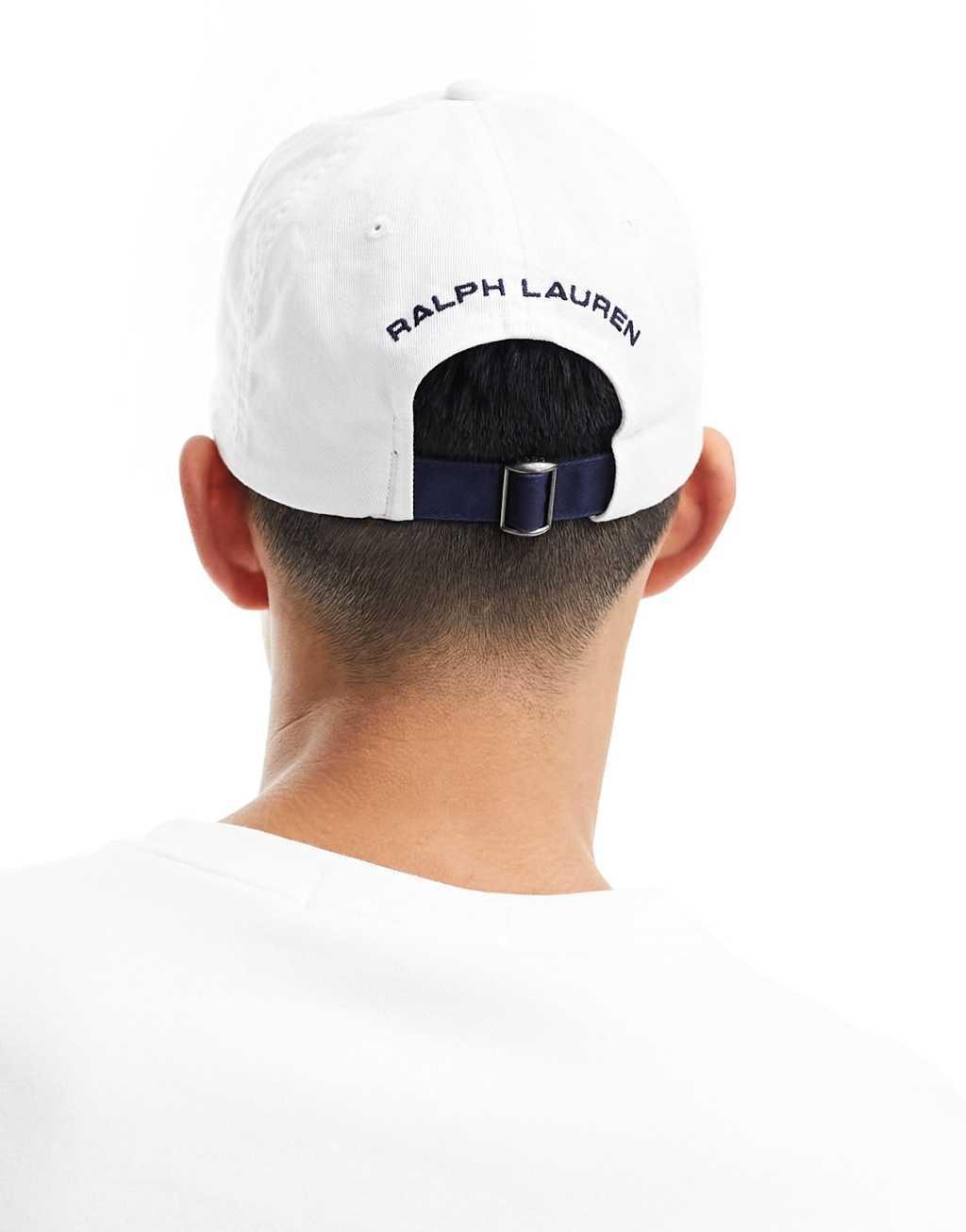 Polo Ralph Lauren Sport Capsule logo twill baseball cap in white Product Image