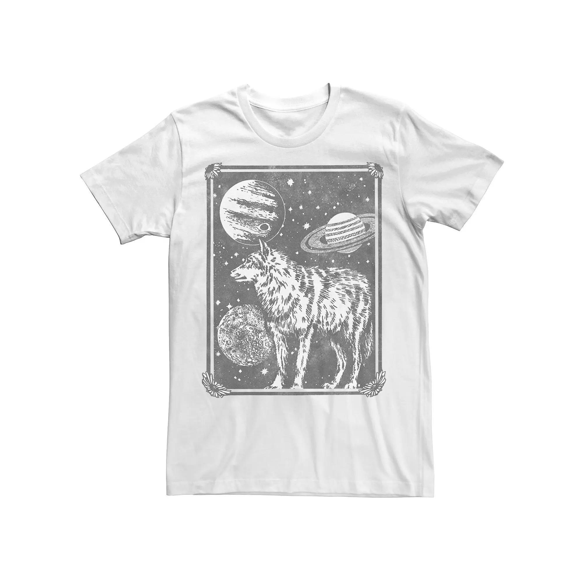 Men's Planet Wolf Flower Box Tee, Size: Small, White Product Image