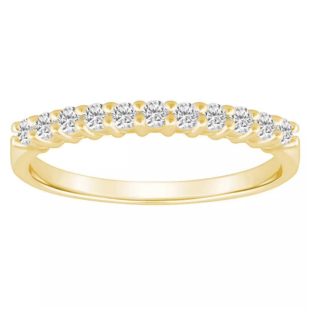 Alyson Layne 14k Gold 1/3 Carat T.W. Diamond 11-Stone Wedding Band, Women's, Size: 5.50, Pink Product Image