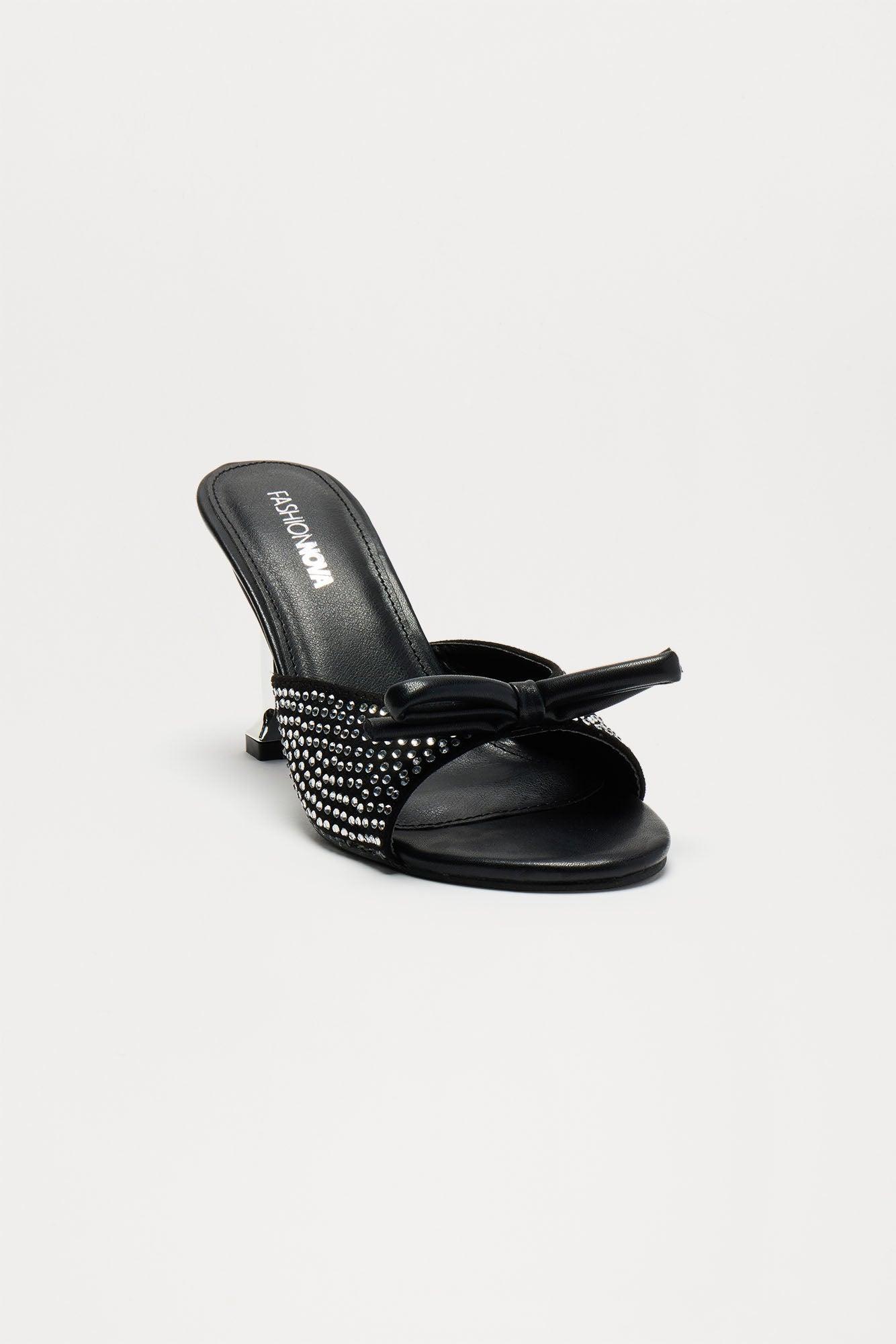 Ember Rhinestone Mules - Black Product Image