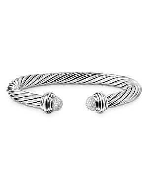 David Yurman Sterling Silver Cable Bracelet with Diamonds Product Image