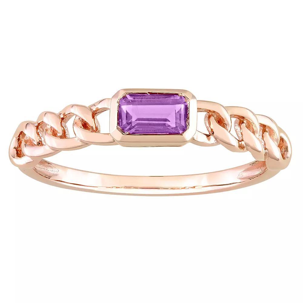 Stella Grace 10k Rose Gold Amethyst Link Ring, Women's, Size: 5, 10k Rsgold Product Image