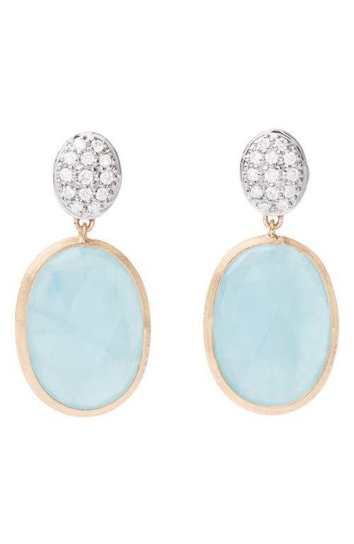 Marco Bicego 18K White & Yellow Gold Siviglia Aquamarine & Diamond Cluster Drop Earrings Product Image