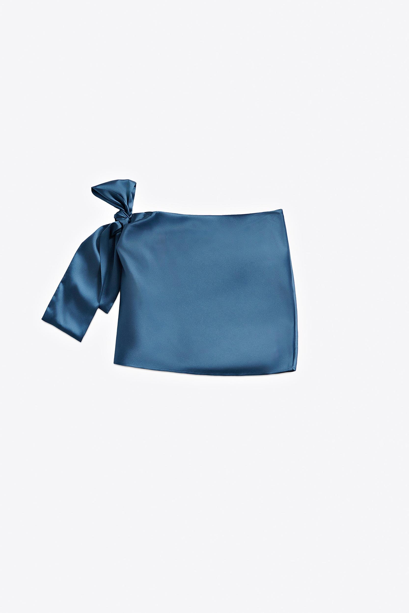 Crystal Embellished Satin Mini Skirt Product Image