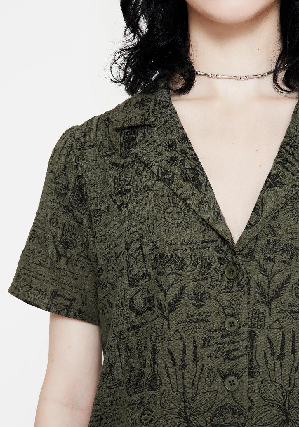 Taddea Cotton Relaxed Button Up Blouse Product Image