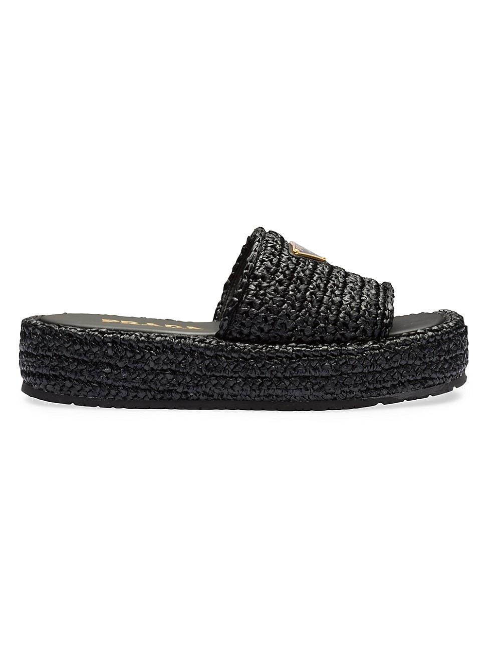 Raffia Single-Band Platform Slides Product Image