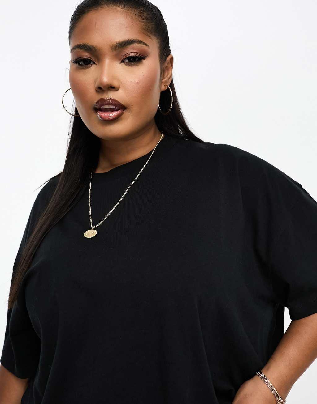 ASOS DESIGN Curve oversized T-shirt in white | ASOS Product Image