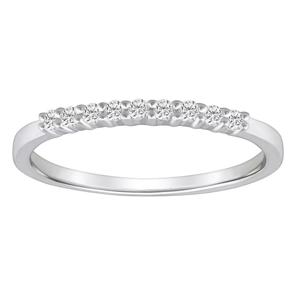 Alyson Layne 14k Gold 1/8 Carat T.W. Diamond 9-Stone Wedding Band, Women's, Size: 6, White Product Image