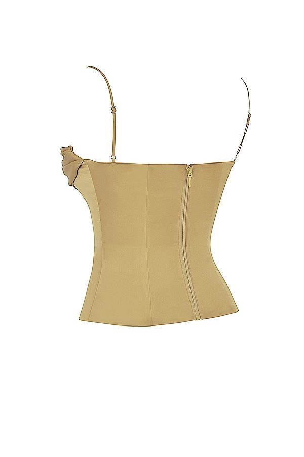 Letitia  olive satin lace up corset - sale Product Image