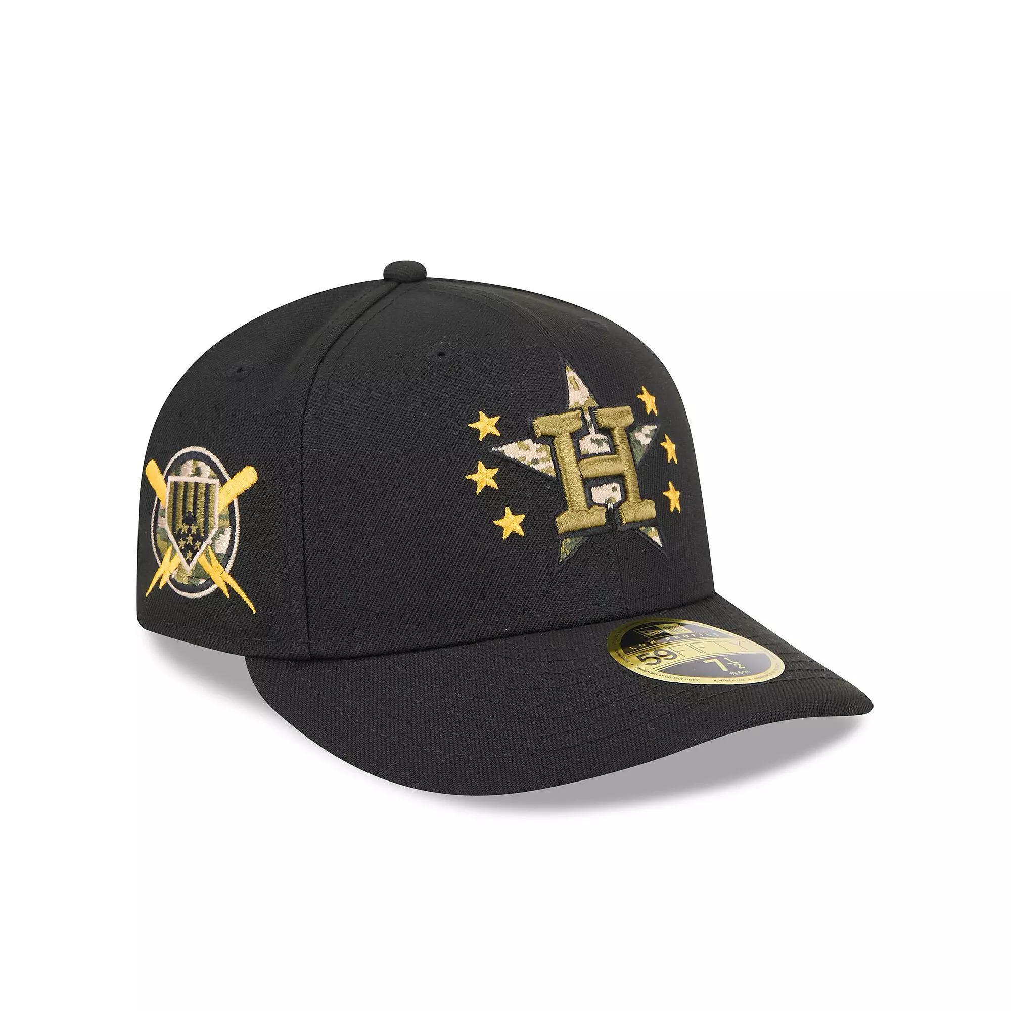 Men's New Era  Black Houston Astros 2024 Armed Forces Day Low Profile 59FIFTY Fitted Hat, Size: 7 7/8 Product Image