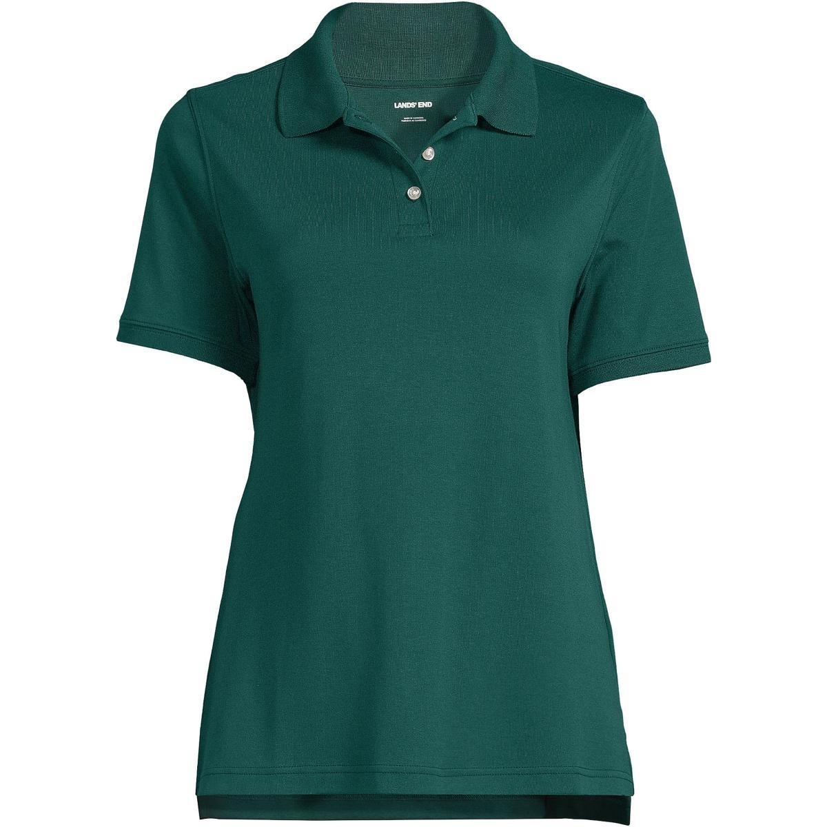 Women's Lands' End School Uniform Classic Short Sleeve Interlock Polo Top, Size: Medium, Classic Blue Product Image
