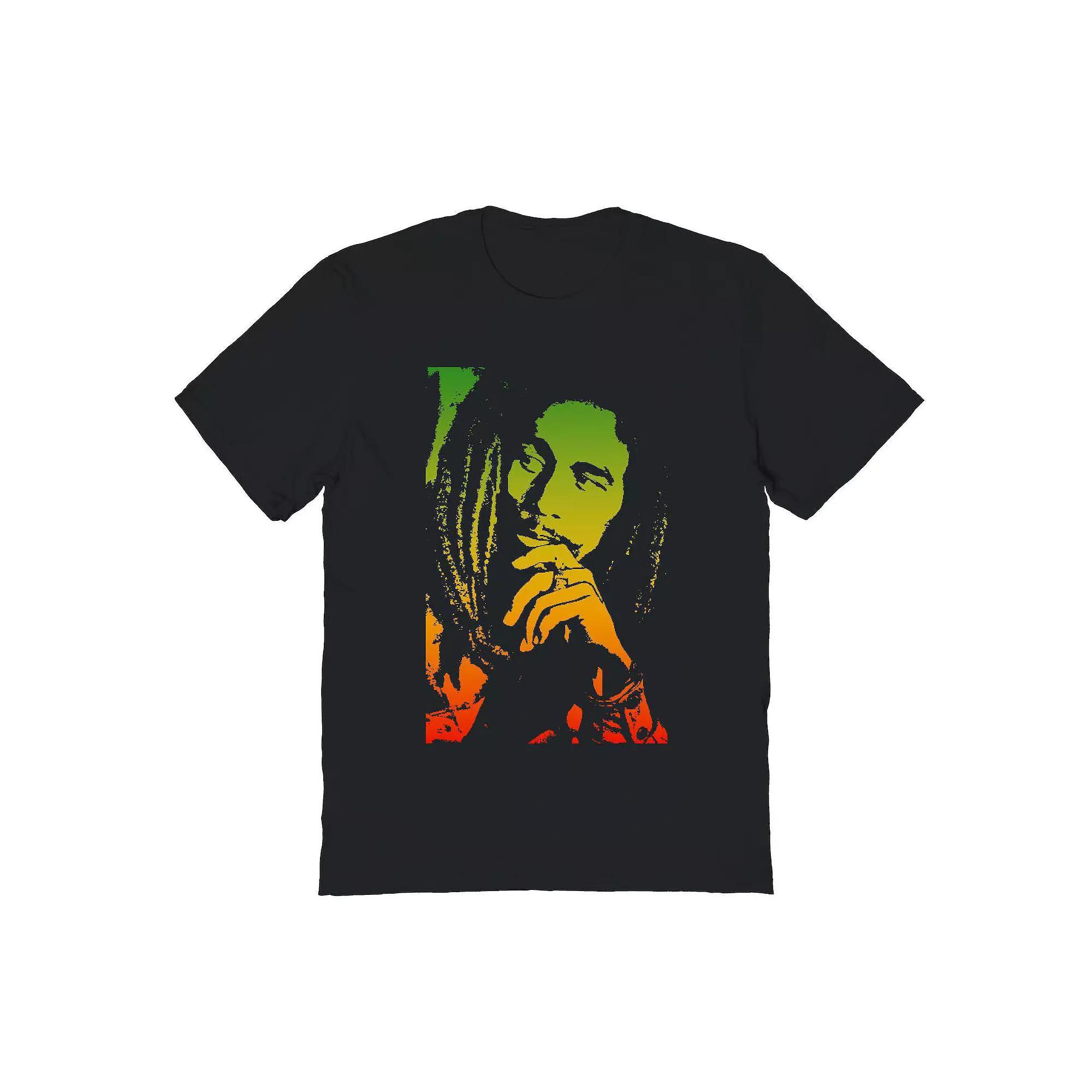Men's Bob Marley Rastafari Gradient Graphic Tee, Size: Medium, Black Product Image