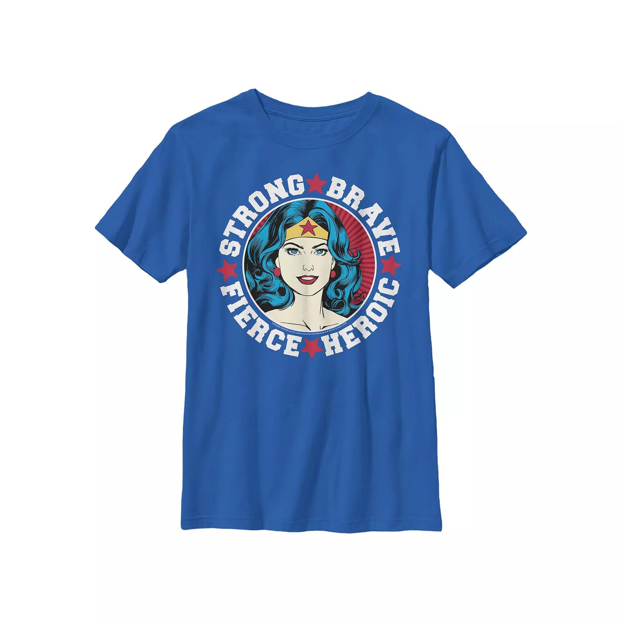 Boys 8-20 DC Comics Wonder Woman Strong Brave Vintage Wrap Around Graphic Tee, Boys Product Image