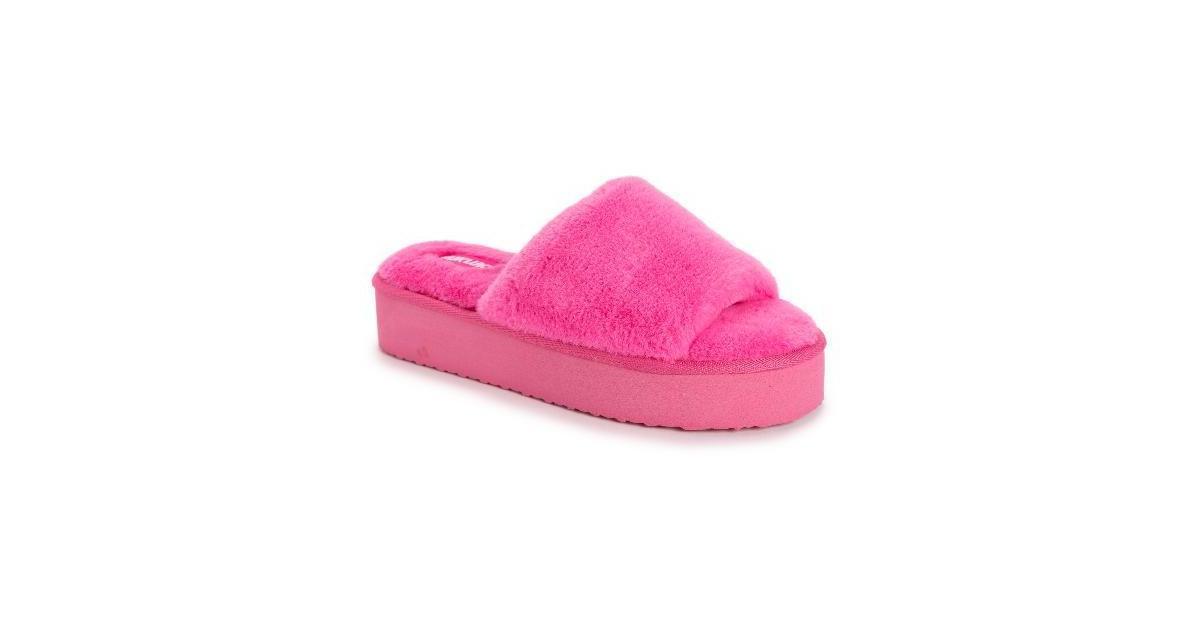 Women's MUK LUKS Platform Slide Slippers, Size: XS, Pink Product Image