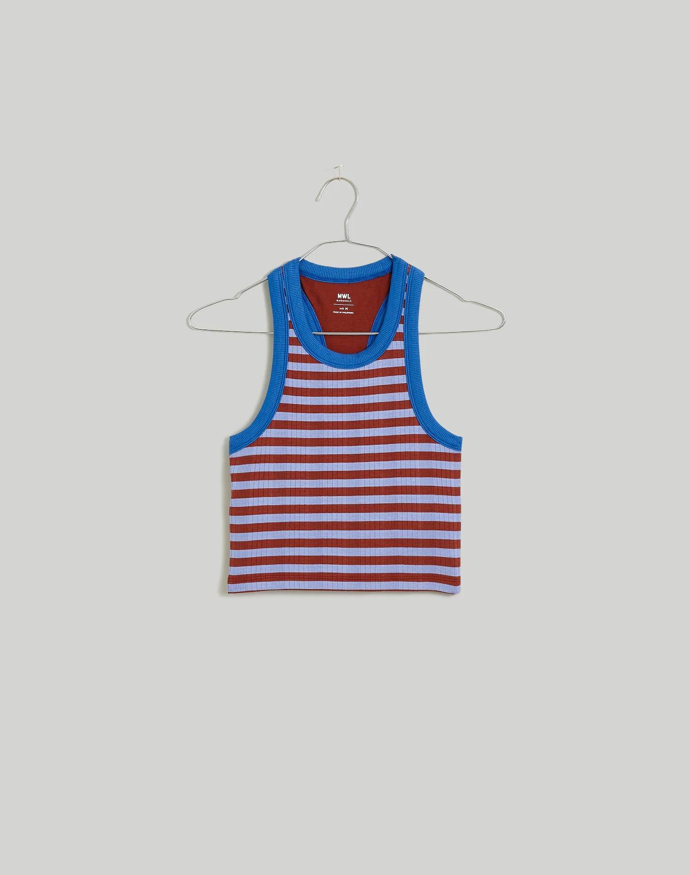 Variegated Rib Crop Tank in Stripe Product Image